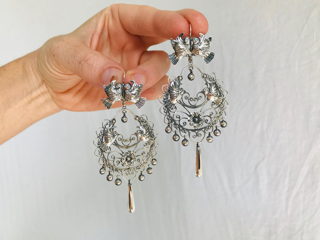 Filigree Women's Earrings, Boho Mexican Earrings, 925 Sterling Silver, Gift  for Her - Etsy